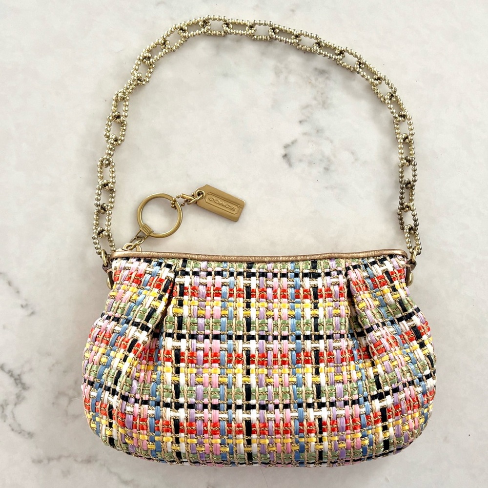 RARE Y2K Coach Woven Small Purse ✨ Multicolor Baguette – NWOT